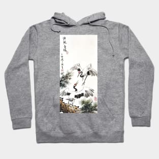 Crane meeting on top of Pine Tree Hoodie